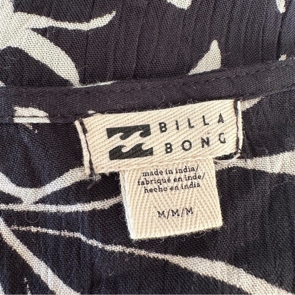 Billabong nine lives black printed maxi wrap dress size medium - Picture 5 of 6